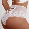 High Waist Tummy Control Lace Panties with Criss-Cross Straps - Sexy Plus Size Triangle Design