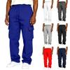 Мужские спортивные брюки с цветными блоками и множеством карманов, прямого кроя, свободные, широкие штанины