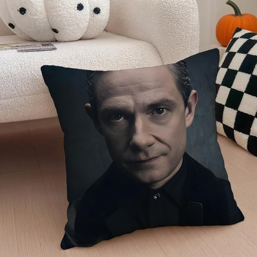 MMartin Freeman Cushion Cover Throw Pillow Cover Hidden Button Durable Polyester Chair Cushion