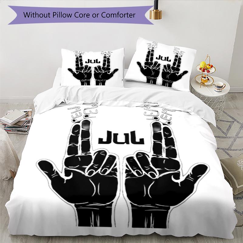 3pcs Jul rapper pattern bedding set duvet cover set includes duvet cover &pillowcases, perfect all season bedroom decoration & gift