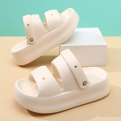 Модные женские летние сандалии на платформе, толстая подошва, домашние уличные тапочки, мягкие EVA, для девушек, студенток, для повседневной ходьбы, 2 способа носки, сандалии