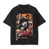 Vintage Washed Oversized Cowboy Bebop Spike Spiegel Printed T‑Shirt Retro Manga Anime Graphic Short Sleeve Loose Streetwear Cotton Tee For Men Women