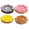 Winter Pet Bed Flower Shaped Plush Dog Bed with Anti-slip Bottom Fluffy Pet Bed with Removable Washable Cover for Small Dogs Cats