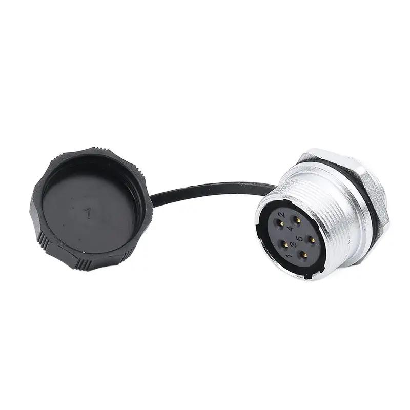 WEIPU WS20 ZM M20 Automotive Electrical Connector Waterproof IP68 Bulkhead Female Socket 2 3 4 5 6 7 8 9 12 15Pin Power Jack