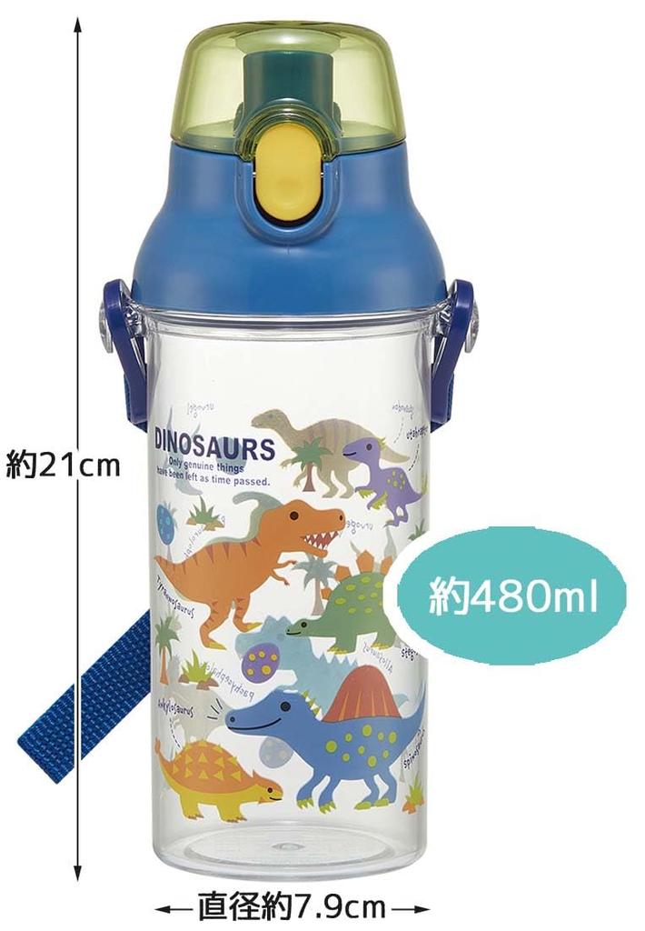 Skater Бутылка для воды 480 мл с рисунком динозавра, пластиковая прозрачная бутылка для детей, сделано в Японии PSB5TR-A