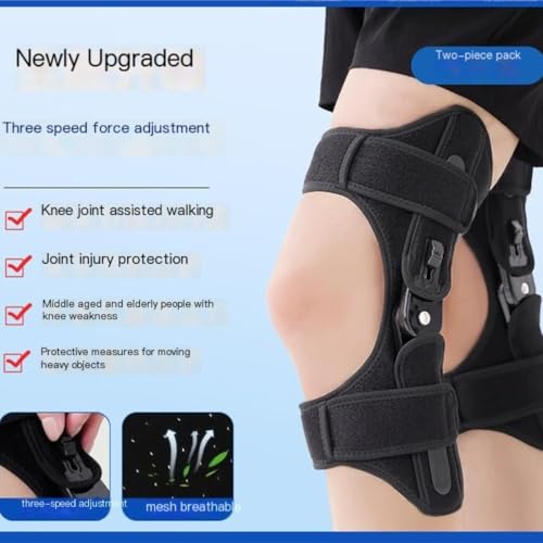 The elderly running and walking knee pads exoskeleton (black L size, suitable for 60-80KG)
