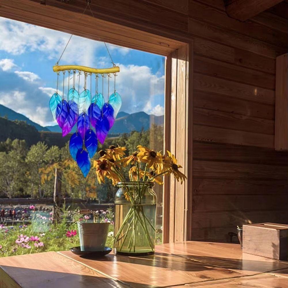 Colorful Wind Chime Iron Art Light Collection Pendant Crafts Sun Catcher Windows