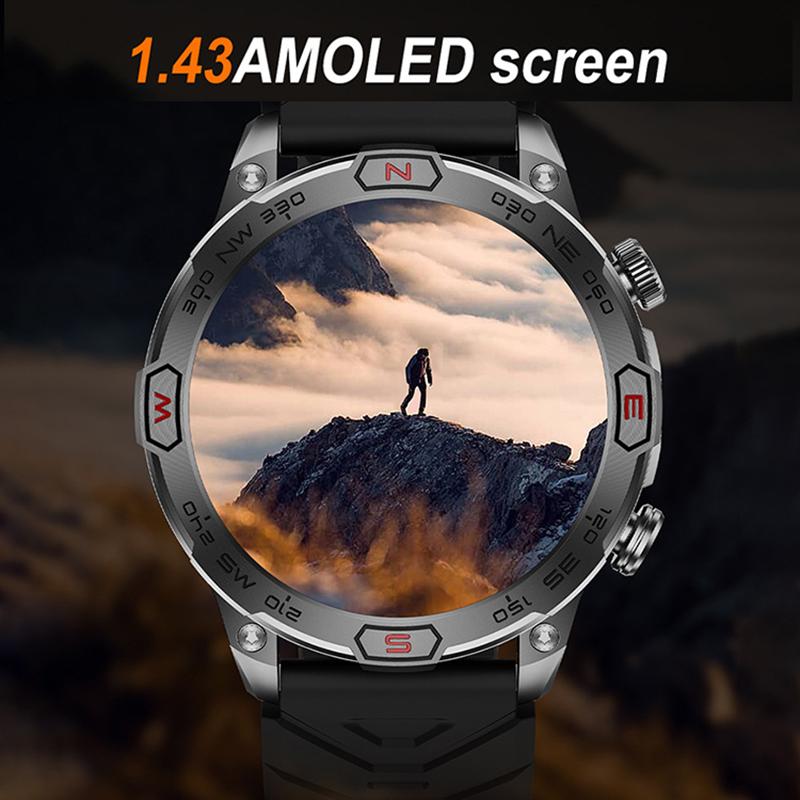 SCIONE Умные часы с пульсометром Bluetooth, голосовым помощником, компасом, фонариком, шагомером, спортивными часами на открытом воздухе