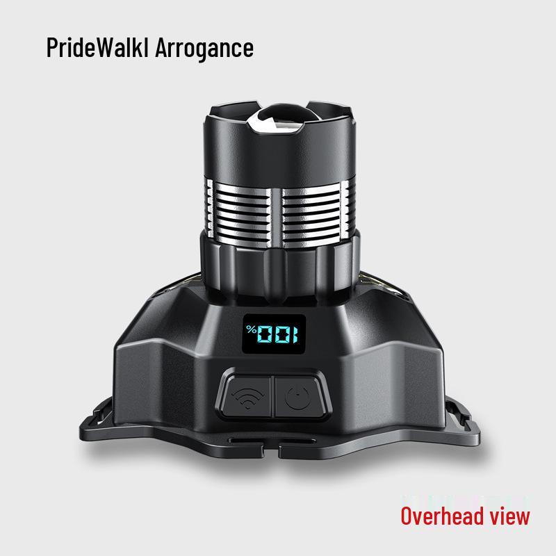 Перезаряжаемый налобный фонарь с высоким световым потоком и цифровым дисплеем для ночной рыбалки и чрезвычайных ситуаций