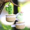 Cute Cactus Potted Plant With Lace Decoration Succulent Plush Pendant Toy
