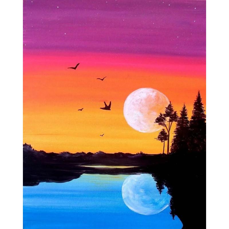 5D DIY Алмазная картина мультфильм лунный пейзаж Алмазная вышивка Набор для вышивки крестом Полный горный хрусталь Мозаика Домашний декор