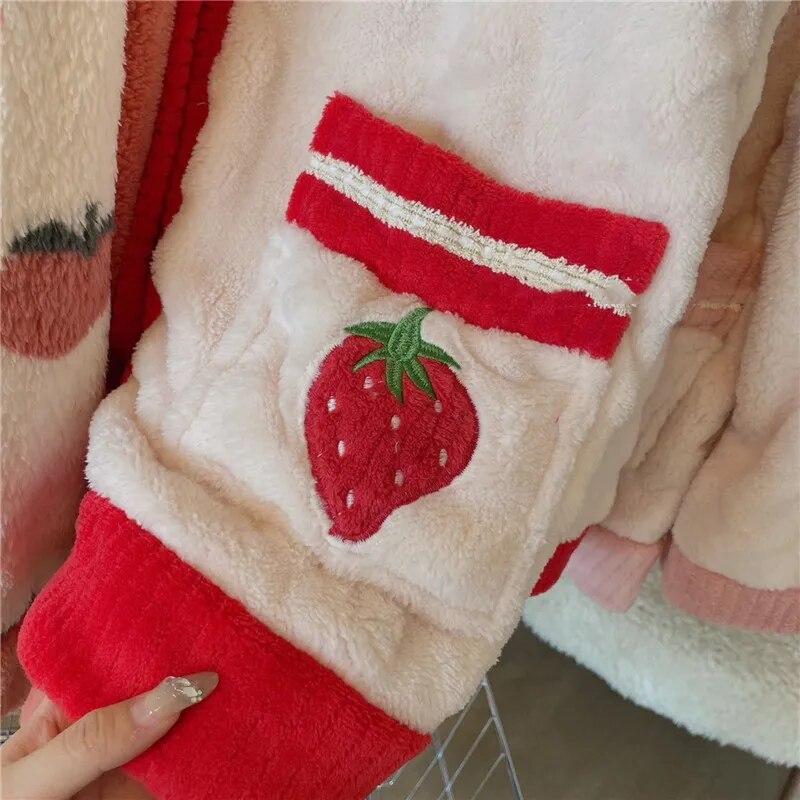 Осень-зима Kawaii мультфильм пижамные комплекты женские пижамы теплая фланелевая одежда для сна для девочек Pijama Mujer ночные костюмы Домашняя одежда PJ