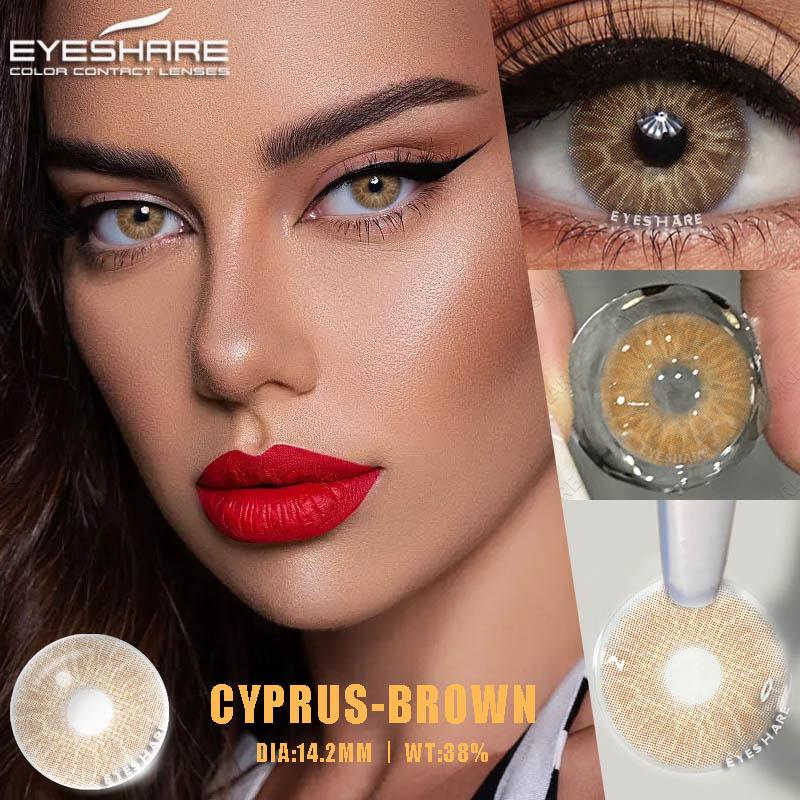 Eyeshare 2pcs Korean Color Contact Lenses for Eyes Blue Eye Contact Lens Brown Contacts Natural Gray Cosmetic Pupils for Eyes