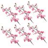 6pcs Plum Blossom Cake Decoration Flower Cupcake Toppers For Birthday Wedding Party Festival Dessert Ornament Cake Pick Pastry