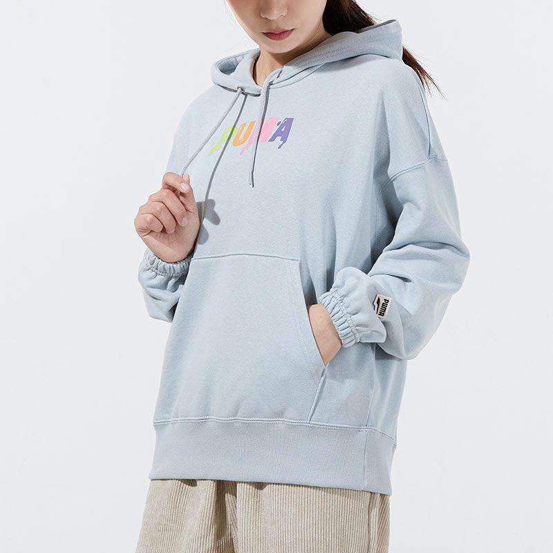 Puma Свитшоты Downtown Женские Синие С капюшоном Умеренный Обычный 533049-71