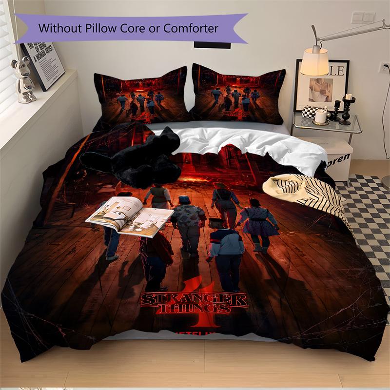 Stranger Things Season Teaser Print 3Pcs Bedding Setduvet Cover With 2 Bedropillowcase Home Birthday Gift