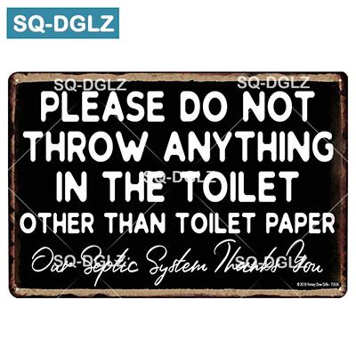 Vintage Metal Tin Sign Toilet Pub Wall Decor Rustic Retro Bar Plaque Home Man Cave Garage Decor
