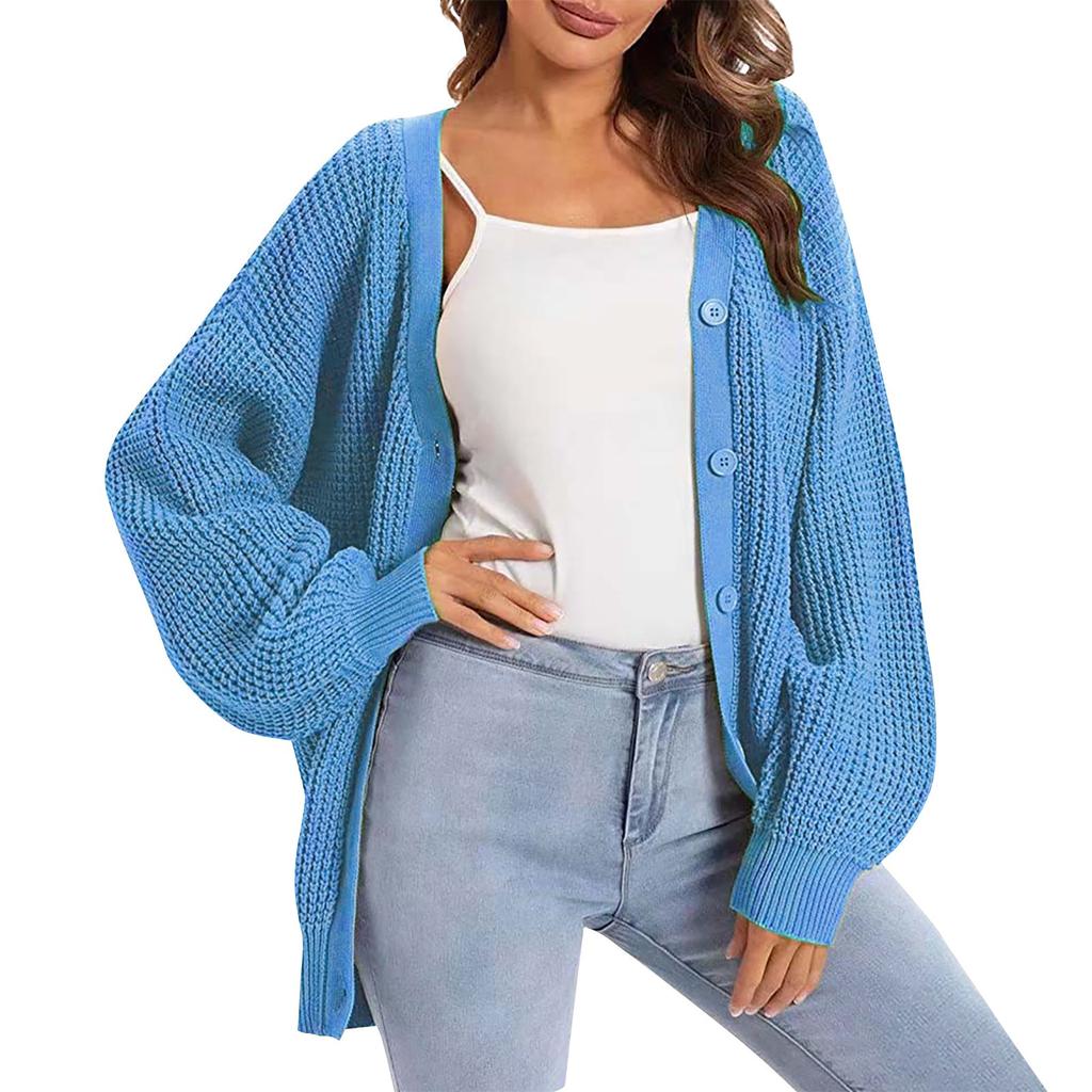 Women's Cardigan Sweater Button-Down Long Sleeve Oversized Knit Cardigans