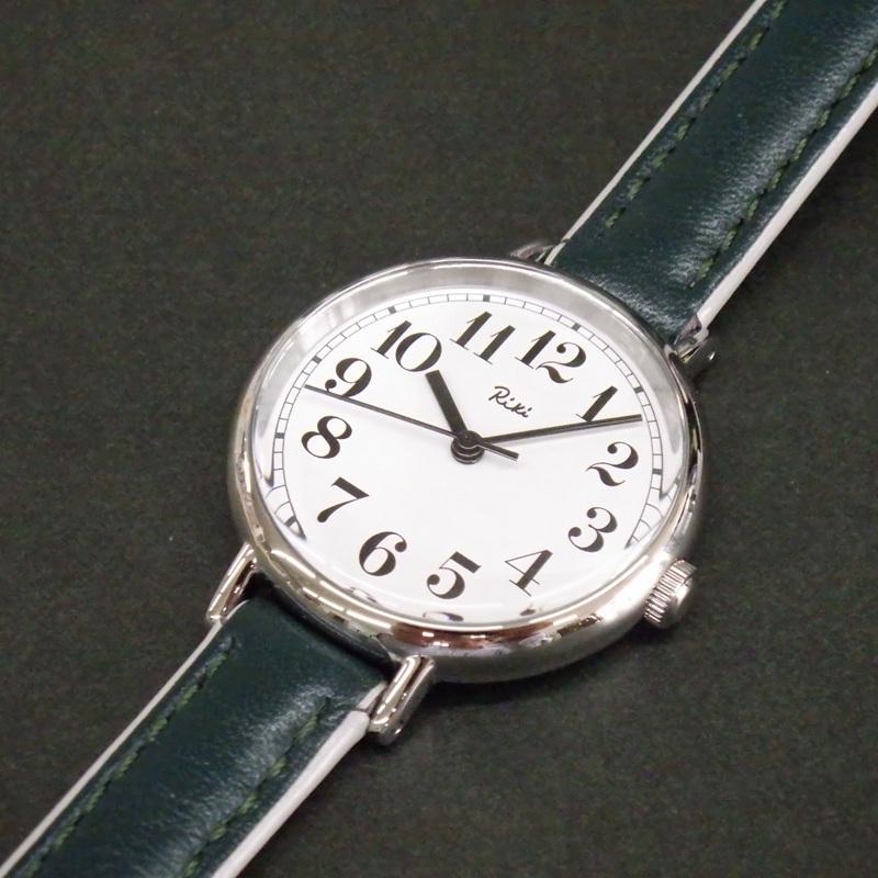 SEIKO Цена Бренд Riki AKQK463 Арабские Цифры Черный Хвощ Темно-Зеленый Кожаный Ремешок Часы для Особых Новых Женщин Идеальные Подарки
