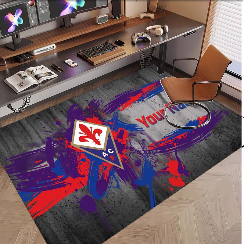 Personalized Crystal Velvet Carpet Fiorentina FC Pattern Non Slip Floor Rug