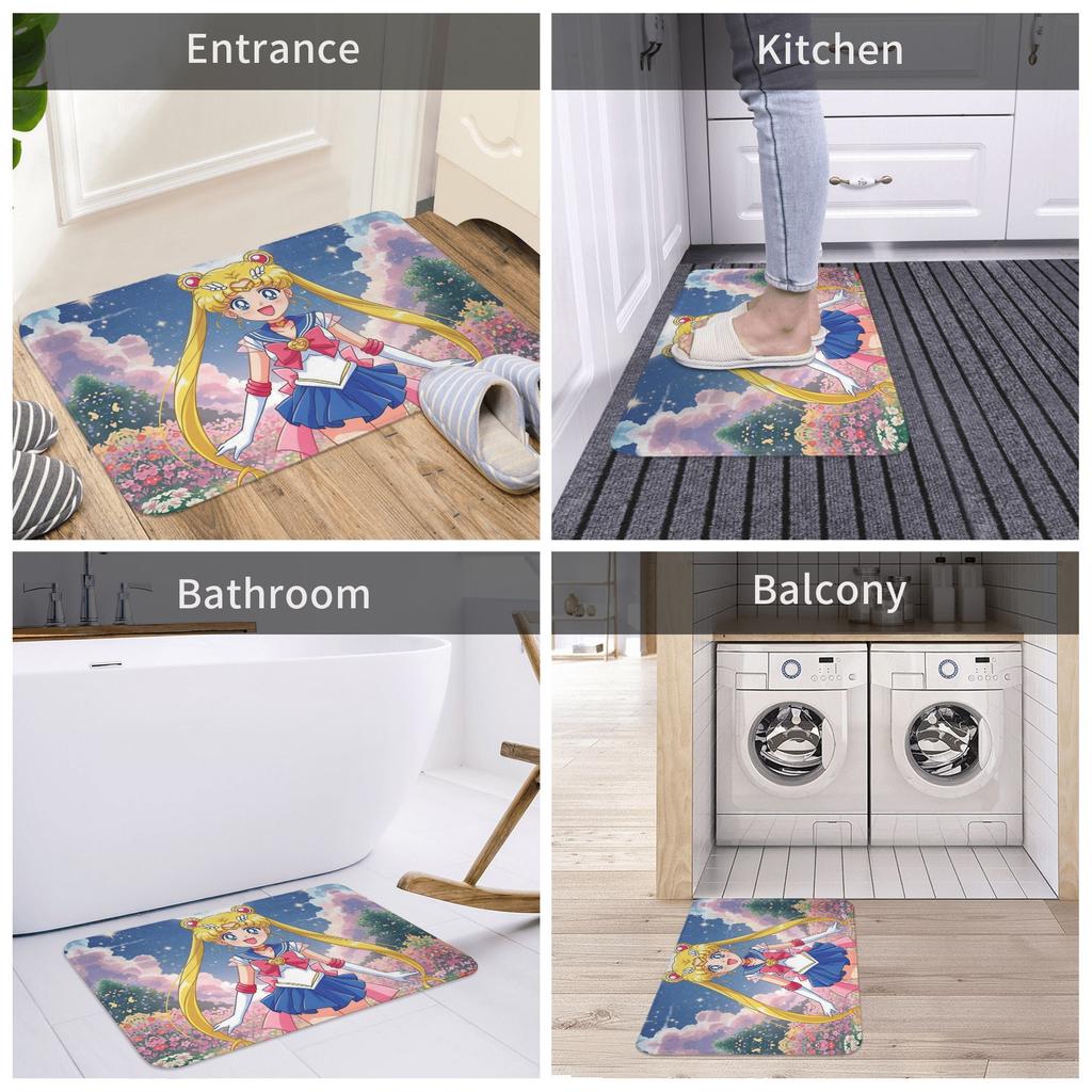 Cartoon Anime Girl Sailors Moons Doormat Mat Anti-Slip  Kitchen Bathroom Garden Rug Carpet 40*60cm