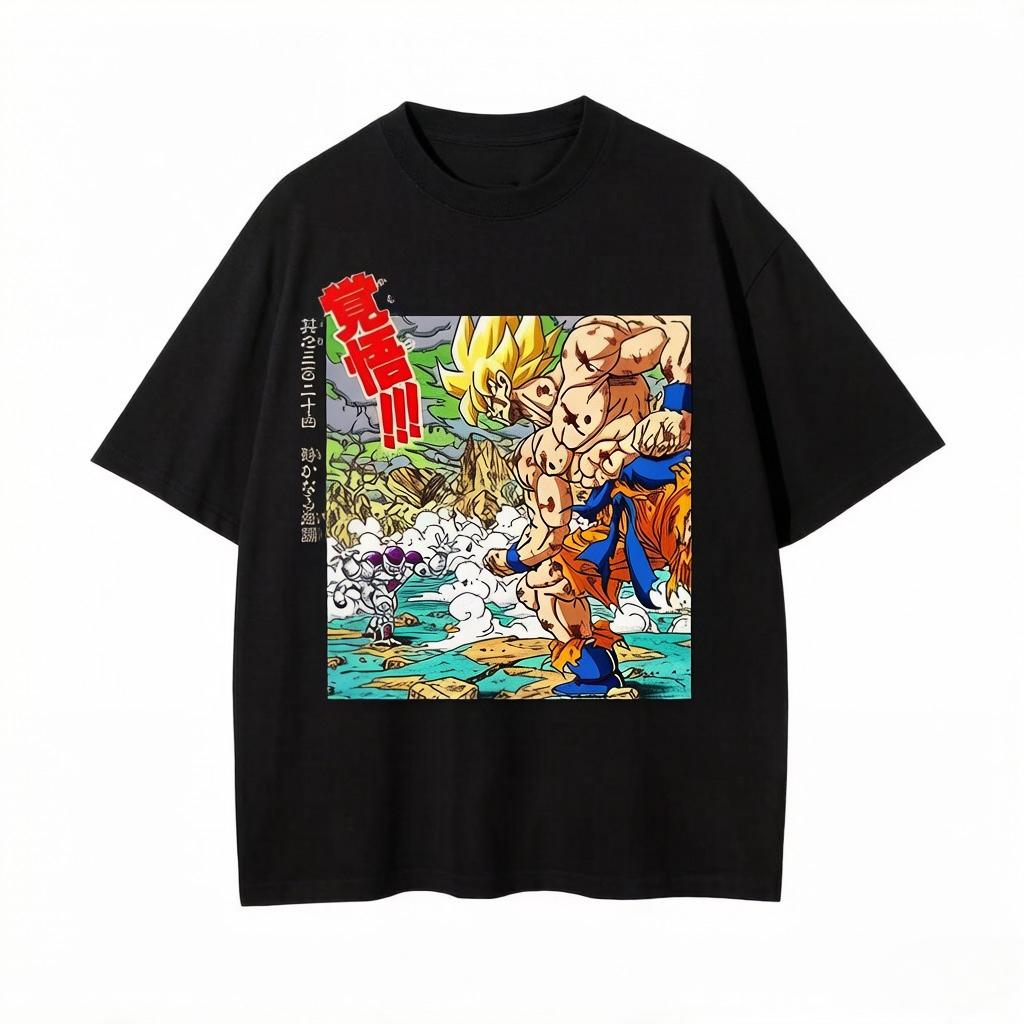 Unisexs Tshirt Japanese Anime Dragon Ball Print Tshirt Harley Cooku Cotton Tshirt Pop Street Style Shortsleeved Top White