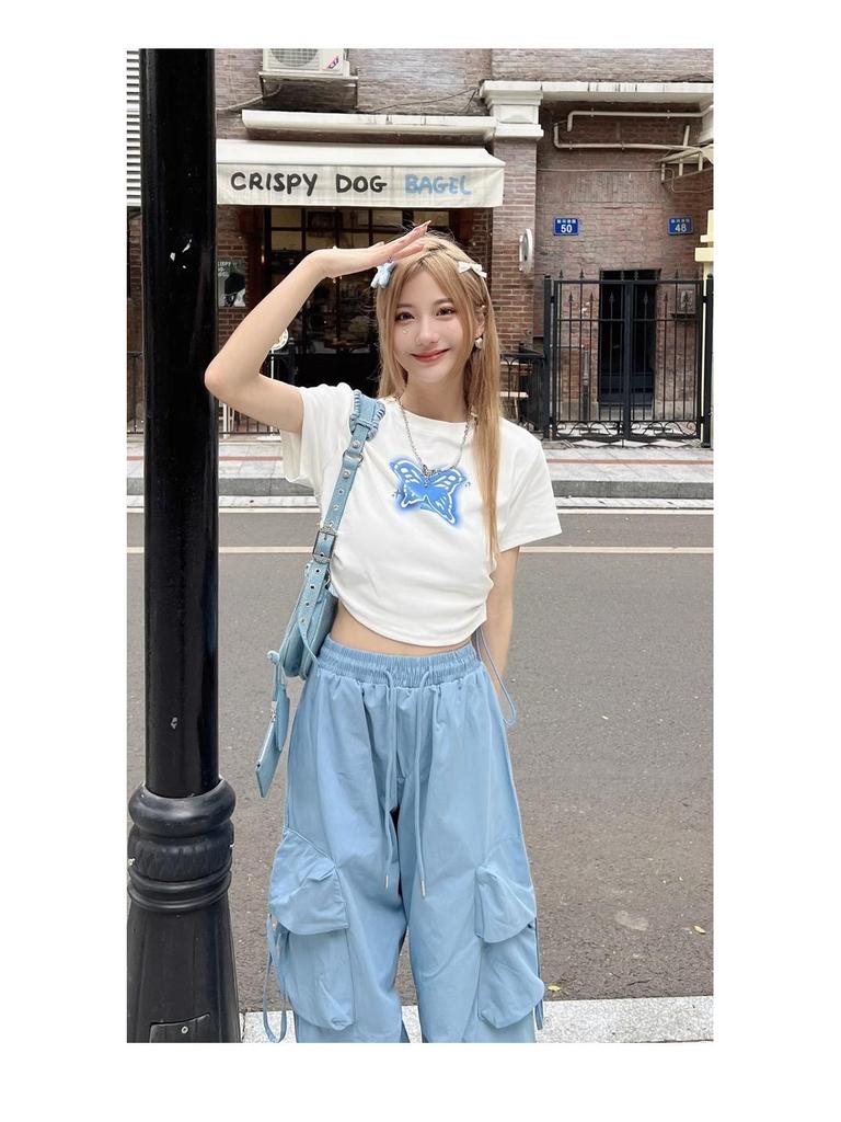 Унисекс 2025 Весна/Осень Модные широкие рабочие брюки для уличных танцев