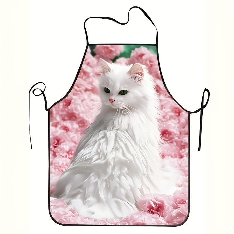 1pc Unisex Cooking and Baking Apron, Durable and Easy-to-Clean Fabric, White, Ideal for Home Cooking, Restaurants, and Food Trucks, Cute and Fun Kitch