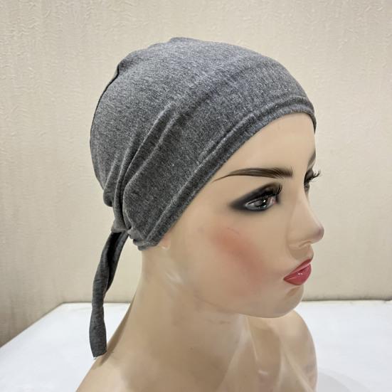 Ethnic Style Top Hat Solid Color Knotted Design Breathable Lightweight Headscarf Hat Outdoor Activities Headwear