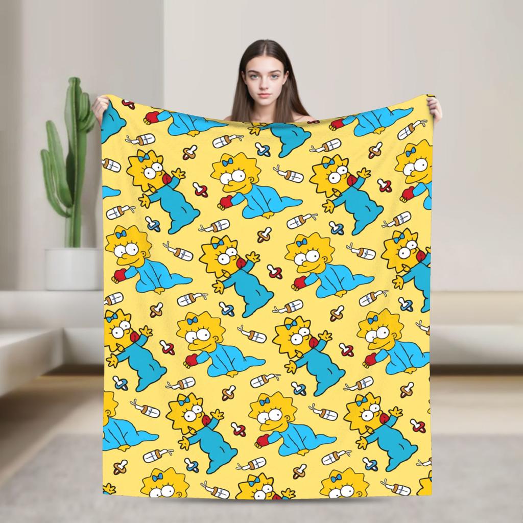 Blanket The S-Simpsons Travel Office Flannel Bedding Throws For Couch Chair Super Warm Design Bedspread Birthday Present