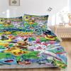 Pikachu Friends Adventure Print 3Pcs Bedding Setduvet Cover With 2 Bedropillowcase Home Birthday Gift