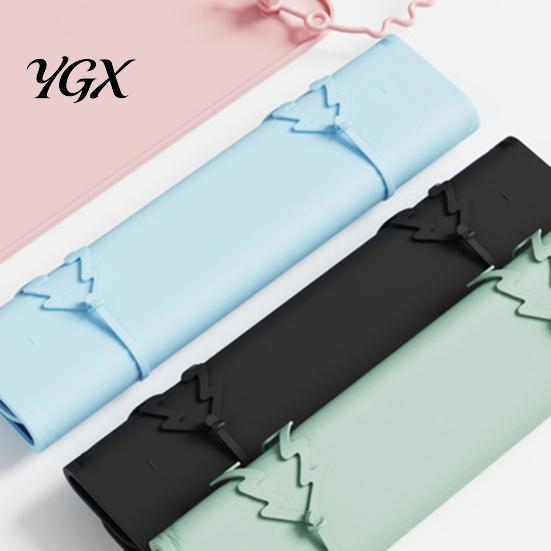 Heat Resistant Mats Silicone Baby Placemat with Suction Cup, Toddlers Eating Food Mat Foldable Play Anti-fall Rope, Multi-functional Activity Pad for
