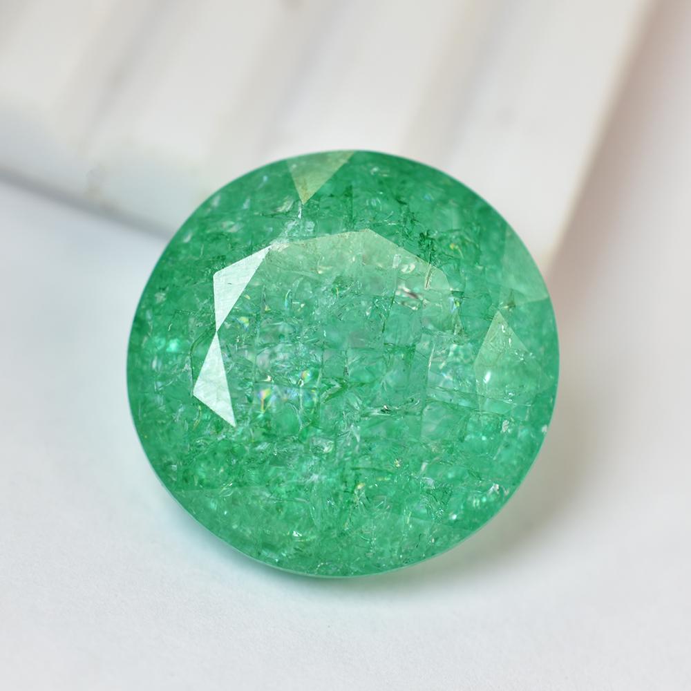 40 Ct Natural Green Emerald Round Cut Precious Loose GEMSTONE For Gift