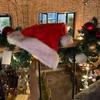 Plush Fabric Red Santa Hat with Cherry Long Fur Hat Stylish Christmas Hat  Christmas