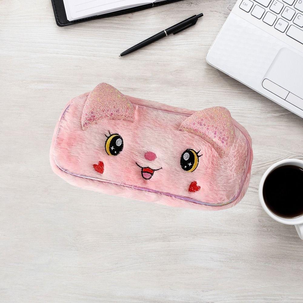 Plush Korean Style Pencil Case Desktop Storage Plush Pencil Pouch Kawaii Y2K Stationery Bag  Women
