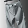 Высокоэластичная ткань, летние тонкие шелковые деловые брюки для мужчин с эластичной талией, классические рабочие офисные брюки