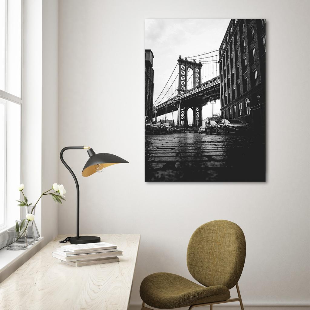 Canvas print Rainy city b&w