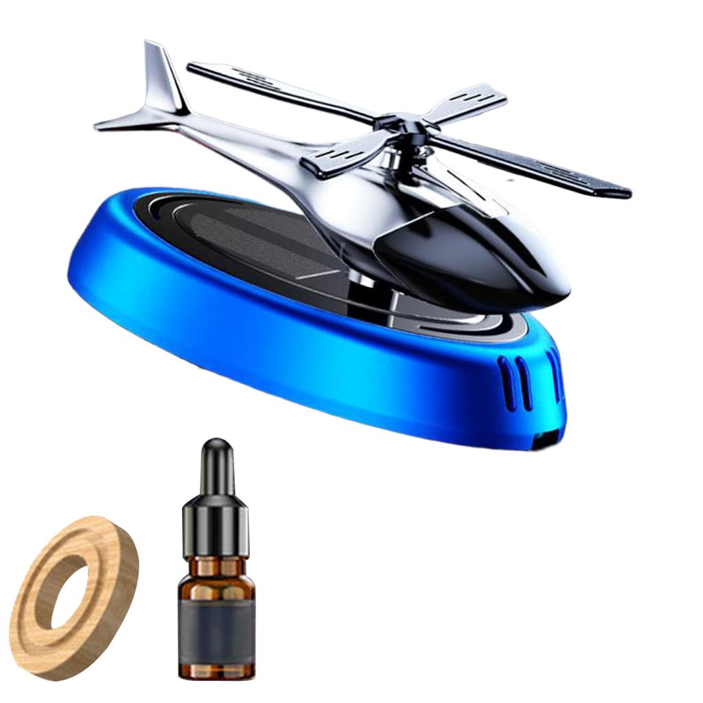 Solar Helicopter Car Air Freshener with Rotating Decor Car Fragrance Mute,Auto Aroma Diffuser for Interior/Office Gift Alloy+ABS
