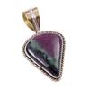 Подарочный двухцветный кулон Ruby In Zoisite из стерлингового серебра 925 пробы, созданный в лаборатории, 1,25 дюйма V7I17