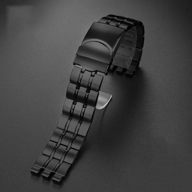 Аксессуары для часов Swatch YCS YAS YGS Серебристо-черный Цельнометаллический браслет из нержавеющей стали Мужской / Женский Металлический 17MM 19MM 21MM