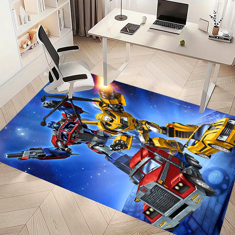 Bumblebee and Optimus Prime Printed Absorbent Washable Carpet, Non-Slip Bathroom Mats, Kitchen Rugs, Yoga Mat,Living Room Entrance, Camping Picnic Rug