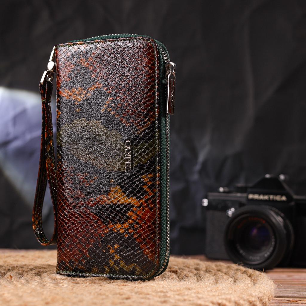 Стильный женский кошелек из натуральной фактурной кожи CANPELLINI Wallet 21618 Разноцветный