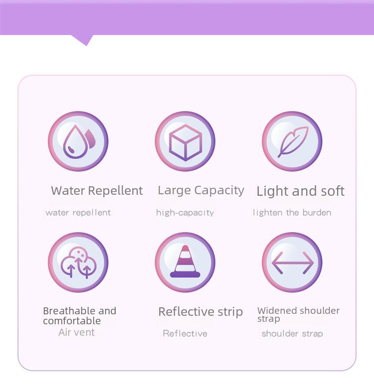 Легкий рюкзак с рисунком градиента для девочек 1-6 классов