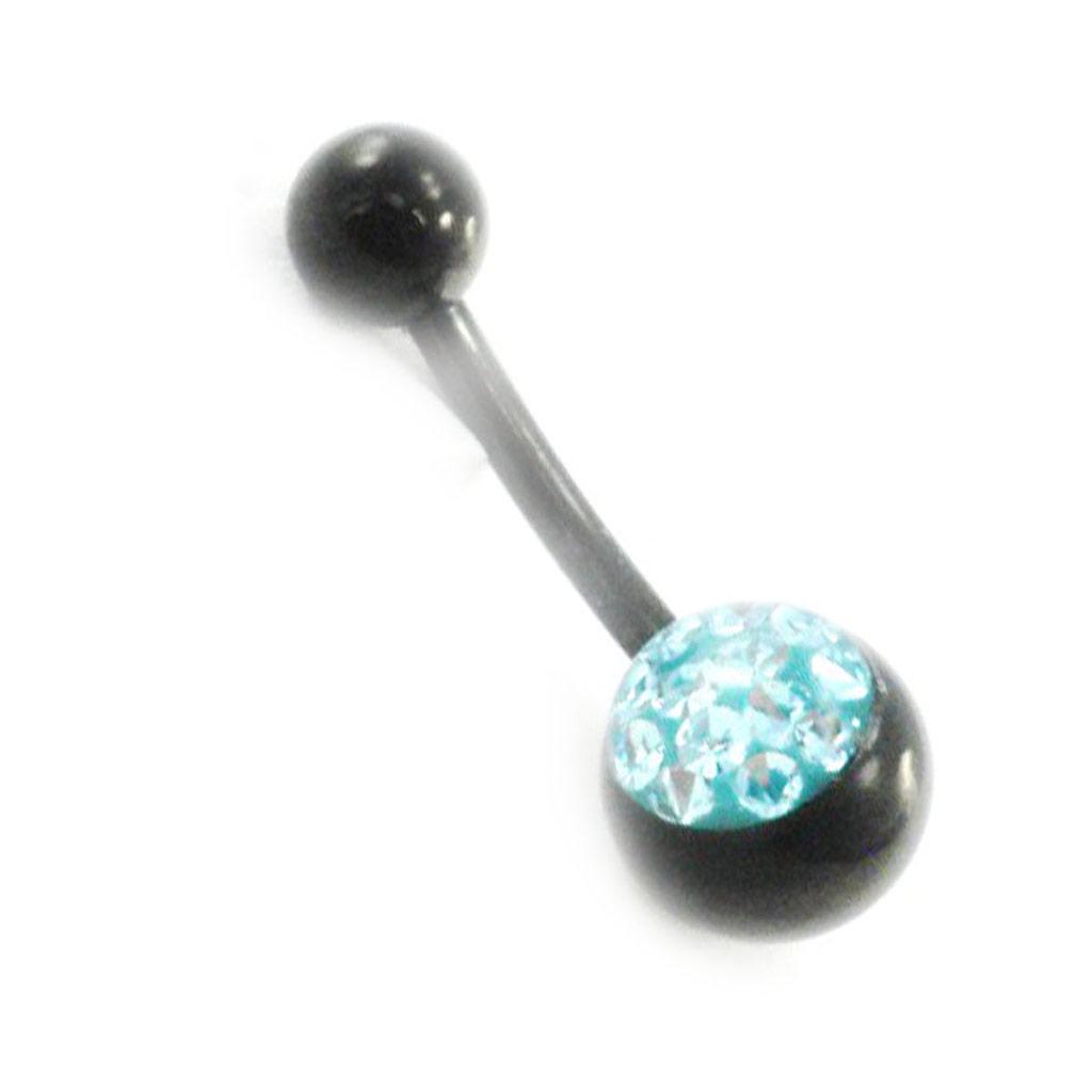 Les Trésors De Lily [I9492] - Бирюзово-синий пирсинг «Кристалл»