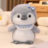 Cartoon Cute Penguin With Butterfly Headwear And Scarf Plush Toy Doll For Gift