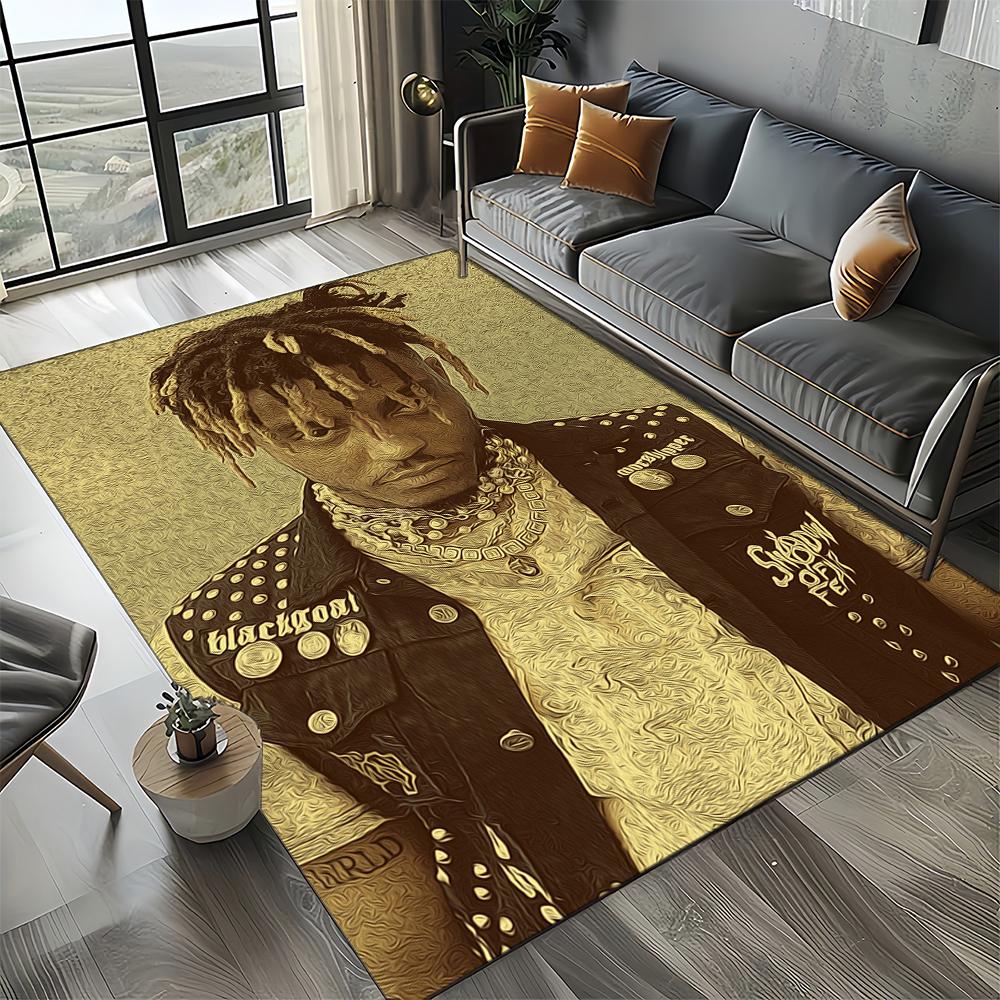 3D Print Juice WRLD 999 Legend Rapper Album Carpet Rug for Living Room Bedroom Home Sofa Decoration,Kids Play Non-slip Floor Mat
