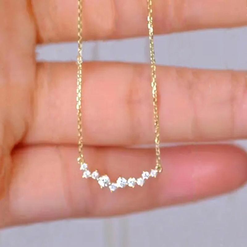 Simple Stylish Women's Pendant Necklace with Dazzling Small Cubic Zirconia Daily Wear Statement Jewelry Hot