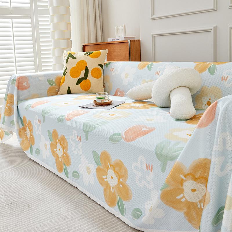 Ледяной шелк, чехол для дивана, лето, лето, милый мультфильм, полотенце для дивана, универсальный универсальный кожаный чехол для дивана, полное покрывало, одеяло