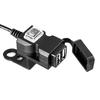 Зарядное устройство для мотоцикла 12В-24В с двойным USB-портом, водонепроницаемый адаптер-розетка для зарядки на руле мотоцикла
