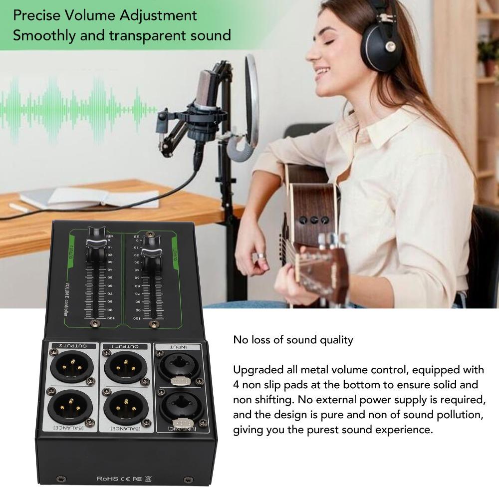 1 Stereo Input + 2 Stereo Output Passive Volumes Controller Studio Audio System